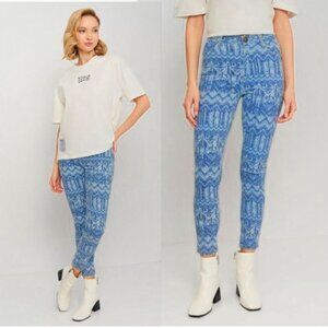 NWT DESIGUAL High Waisted Blue Skinny Jean 4